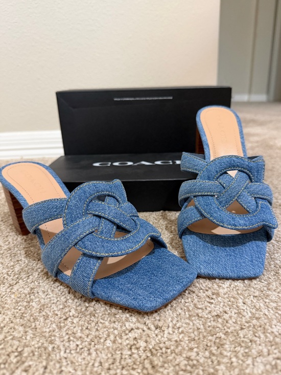 Coach Shoes - Coach Nikki Denim Sandals Heels
- Blue